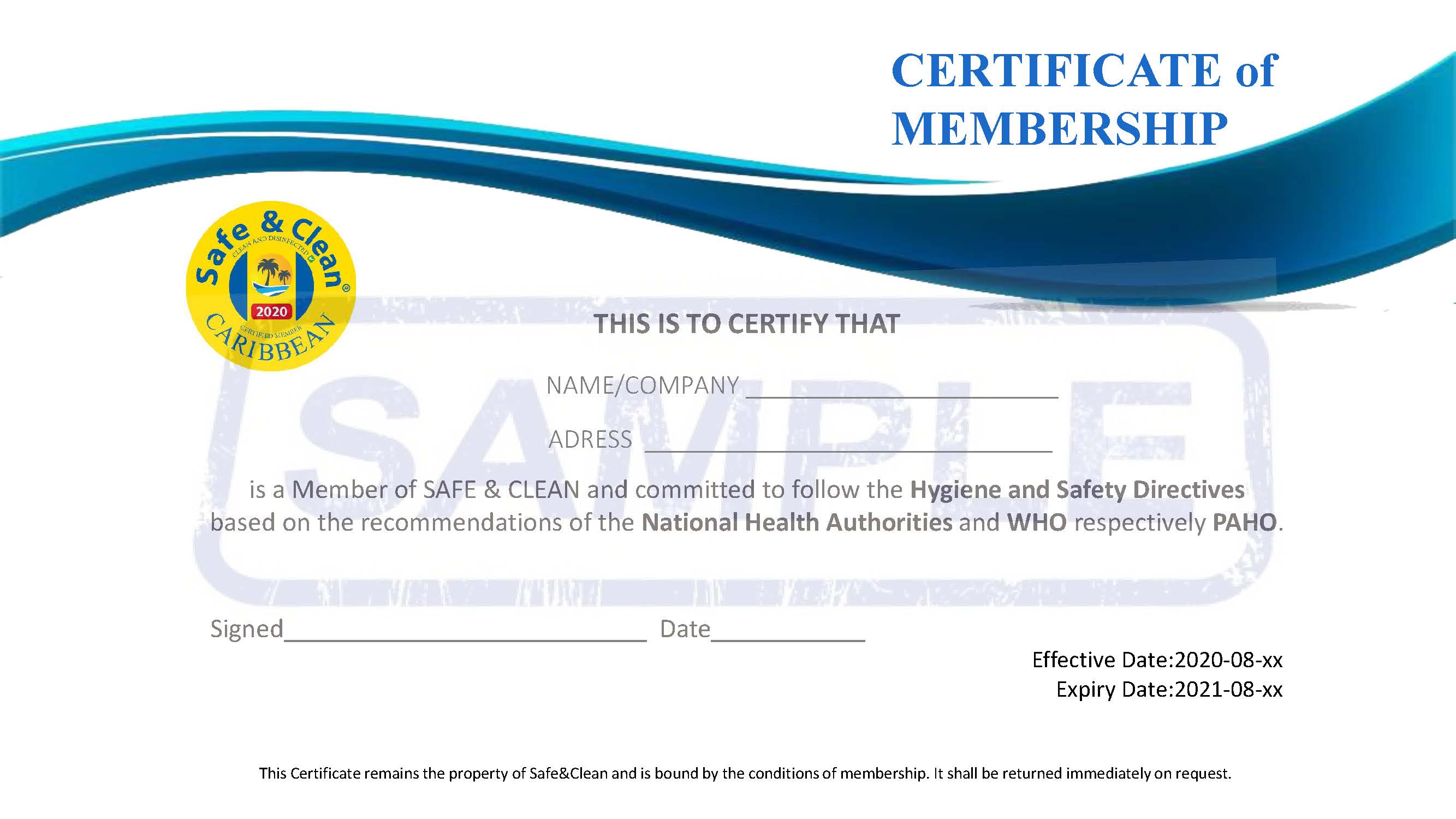 Certificate of Membership
